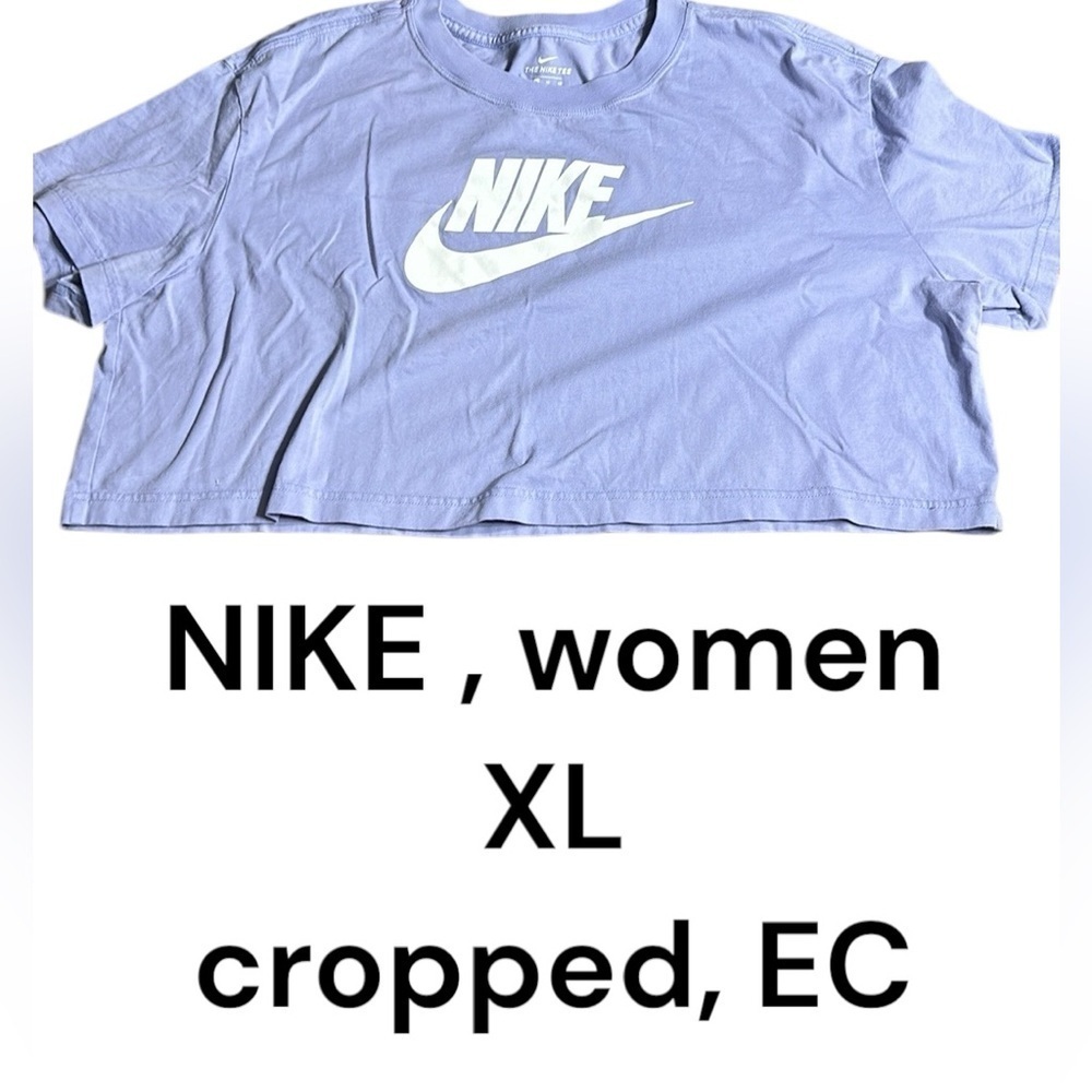 Cropped NIKE  t shirt ,mid swoosh,women XL, light purple,cropped,oversized,boxy